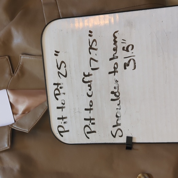 Pistola Roman oversized double breasted faux leather blazer taupe large NWT - Picture 7 of 7